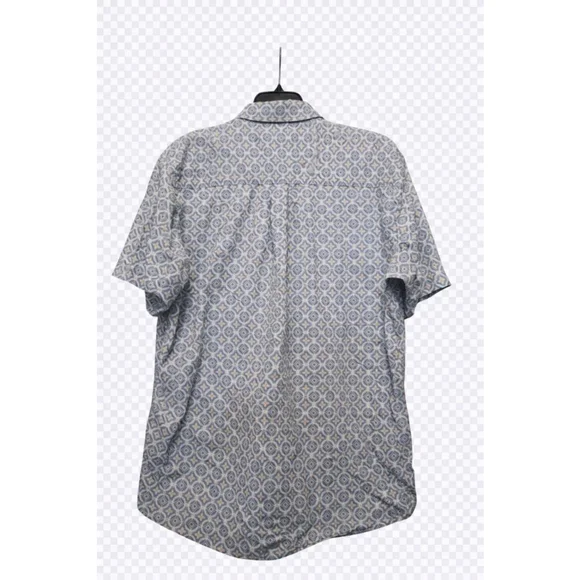 Men's CINCH Blue & White Geometric Patterned Casual Button Down Shirt M - Picture 3 of 6